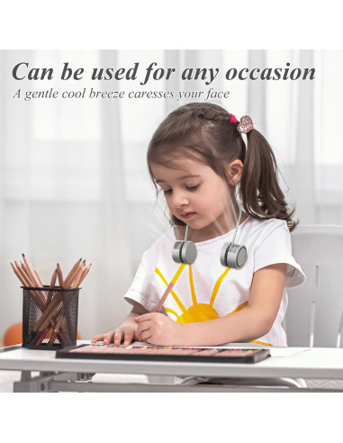 Ventilador de Cuello Plegable Genérico A1 USB 3 Velocidades Gris