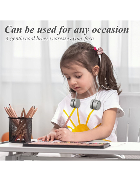 Ventilador de Cuello Plegable Genérico A1 USB 3 Velocidades Gris