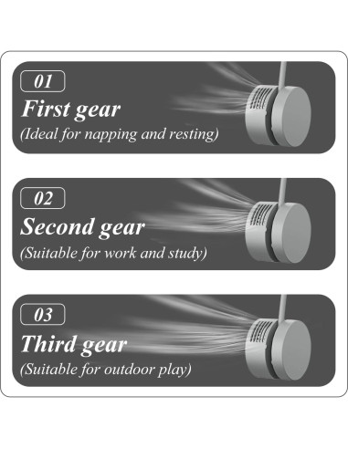 Ventilador de Cuello Plegable Genérico A1 USB 3 Velocidades Gris