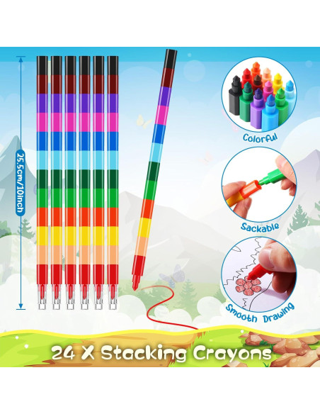 BenLouis Libros de Colorear Mini Safari 24 Crayones Niños