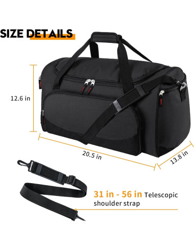 Bolsa de Gimnasio Uarition 55L para Hombres - Duffle Duradera