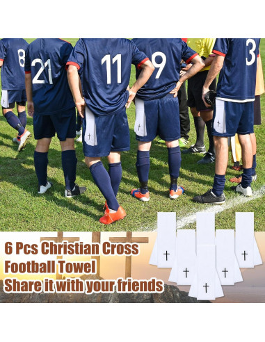 6 Toallas de Fútbol HunnmingRe con Cruz Cristiana 32x45 cm