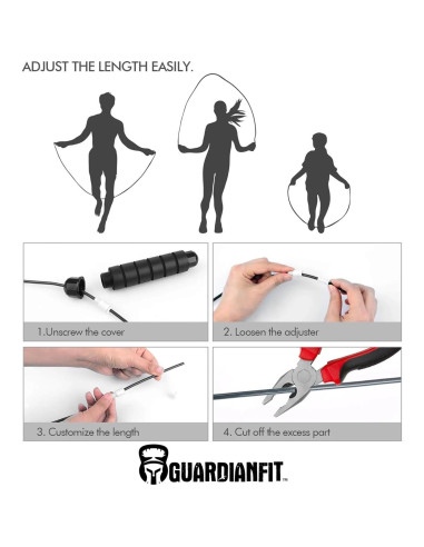Cuerda de Saltar GuardianFit Ajustable para Fitness y Cardio