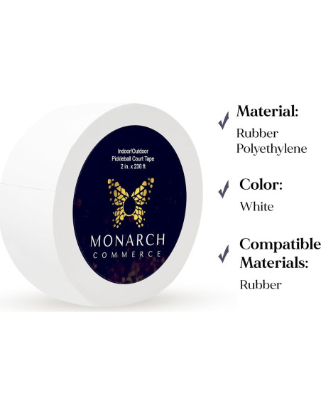 Cinta para cancha de pickleball Monarch 70m - Multi-deporte