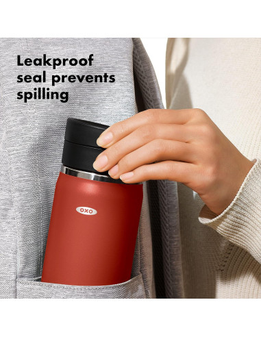 Taza Térmica OXO 16oz Acero Inoxidable Terracota a Prueba de Fugas
