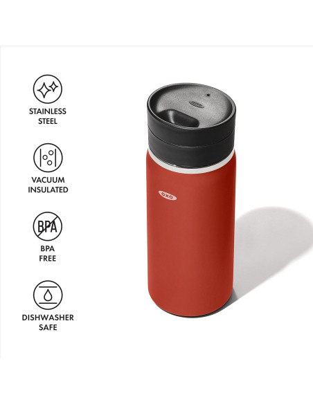 Taza Térmica OXO 16oz Acero Inoxidable Terracota a Prueba de Fugas