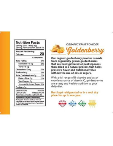 Polvo de Goldenberry Orgánico Northwest Wild Foods 0.45 kg