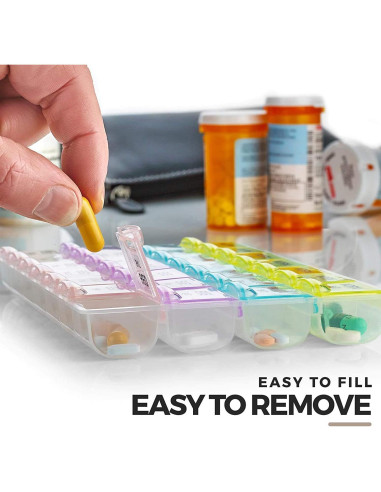 Organizadores de Pastillas MEDca - Paquete de 2, 28 Compartimentos