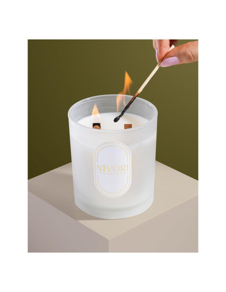 Vela Baccarat Rouge Nivorio 340g Aroma Ámbar y Jazmín