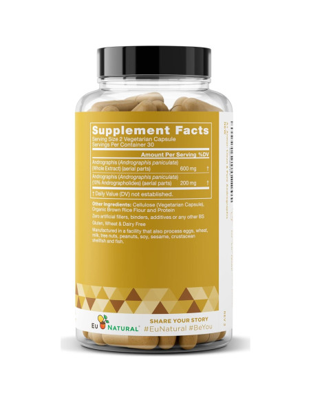 A+ Andrographis Pura 800 Mg - 60 Cápsulas Veganas