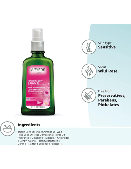 Dúo de Aceite Corporal y Desodorante Weleda Rosa Silvestre 100 ml