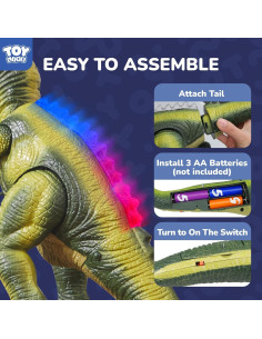 Dinosaurio Control Remoto STEAM Life Verde con Luz y Sonido 2