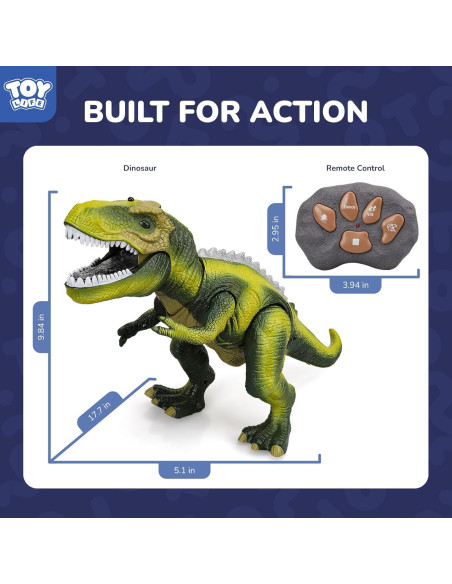 Dinosaurio Control Remoto STEAM Life Verde con Luz y Sonido