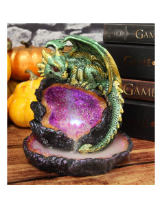 Estatua Dragón Wyrmling Ebros Gift 14 cm con Luz LED y Quemador Incienso 2