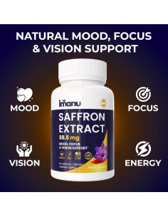Suplemento de Azafrán Orgánico Imanu 60 Cápsulas Veganas 88.5mg 2