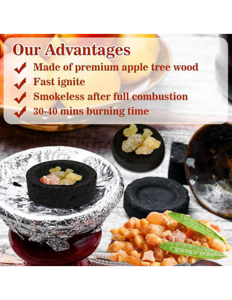 Briquetas de Carbón Natural MAQIHAN para Incienso 50PCS