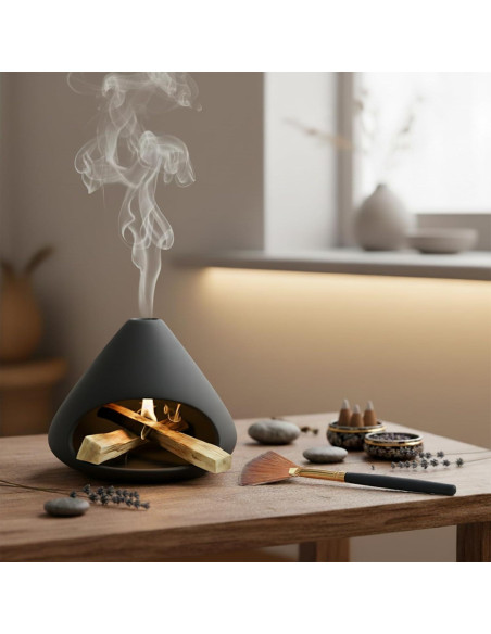 Soporte de Palo Santo DIDIBIRD Mini Chimenea Cerámica Negro