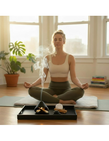 Soporte de Palo Santo DIDIBIRD Mini Chimenea Cerámica Negro