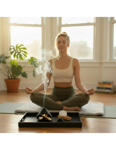 Soporte de Palo Santo DIDIBIRD Mini Chimenea Cerámica Negro