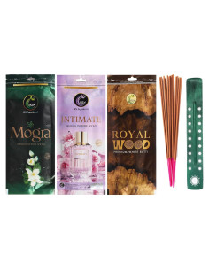 Juego de Incienso Natural Hashcart - 3 Fragancias Premium 110g