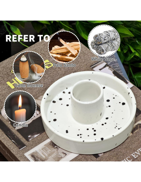 Soporte de Incienso de Cerámica Gute para Palo Santo Blanco