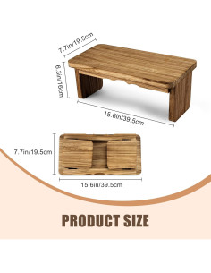 Banco de Meditación Plegable Elfzone Madera Oscura 38.1 cm 2