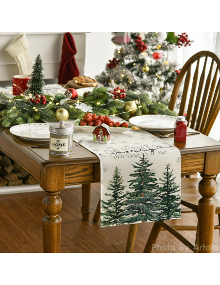 Corredor de Mesa Artoid Mode Beige 33x183 cm Navidad