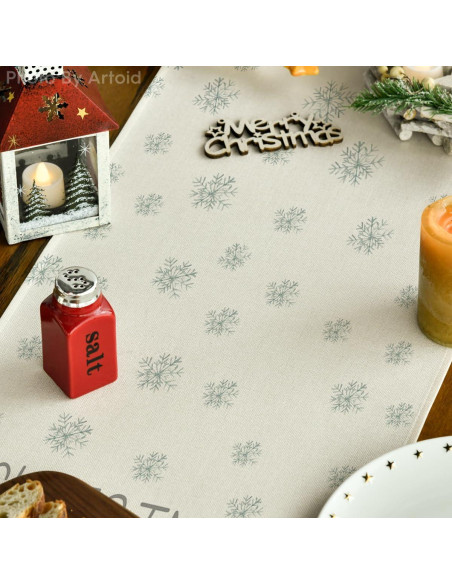 Corredor de Mesa Artoid Mode Beige 33x183 cm Navidad