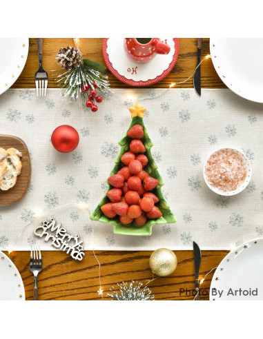 Corredor de Mesa Artoid Mode Beige 33x183 cm Navidad