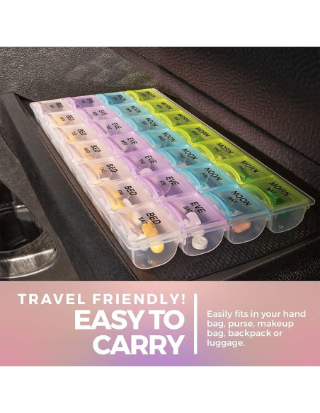 Organizadores de Pastillas MEDca - Paquete de 2, 28 Compartimentos