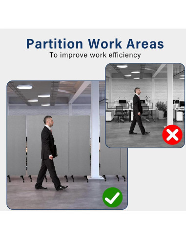 Divisor de Oficina Acústico Genérico 3 Paneles 72x168 cm