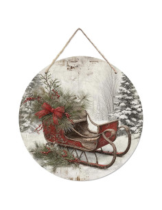 Cartel de Madera Trineo Navidad CGBHW 30x30 cm Decoración
