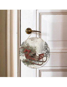 Cartel de Madera Trineo Navidad CGBHW 30x30 cm Decoración 2
