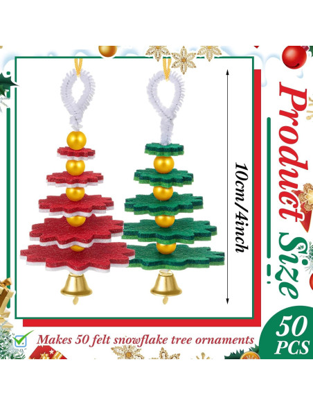 Kit de Manualidades de Adornos de Navidad Hollowfly 24 Piezas