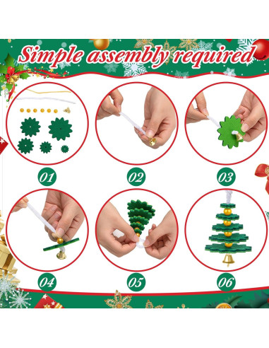 Kit de Manualidades de Adornos de Navidad Hollowfly 24 Piezas