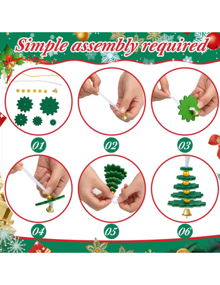 Kit de Manualidades de Adornos de Navidad Hollowfly 24 Piezas