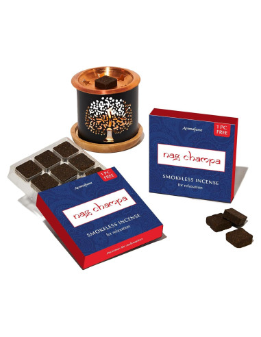 Bloques de Incienso Nag Champa Aromafume + Quemador Árbol de la Vida