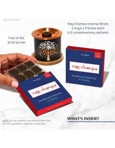 Bloques de Incienso Nag Champa Aromafume + Quemador Árbol de la Vida 2