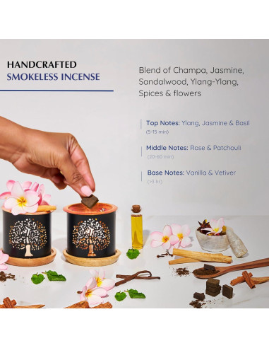 Bloques de Incienso Nag Champa Aromafume + Quemador Árbol de la Vida