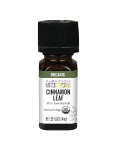 Aceite Esencial Orgánico de Hoja de Canela Aura Cacia 7.4 ml