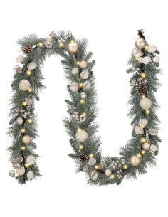 Guirnalda Navideña Preiluminada Valery Madelyn 2.74 m con Bolas