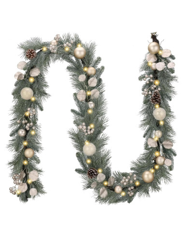 Guirnalda Navideña Preiluminada Valery Madelyn 2.74 m con Bolas