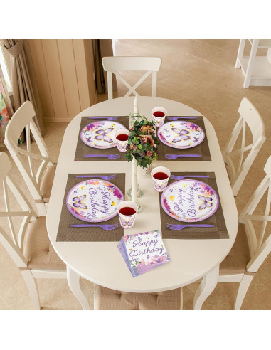 144 Piezas Suministros Fiesta Mariposa Kochorie 24 Invitados