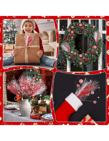 24 Palitos de Caramelo Rojo y Blanco Thiccywoov 40.64 cm