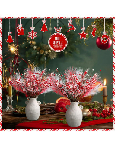 24 Palitos de Caramelo Rojo y Blanco Thiccywoov 40.64 cm