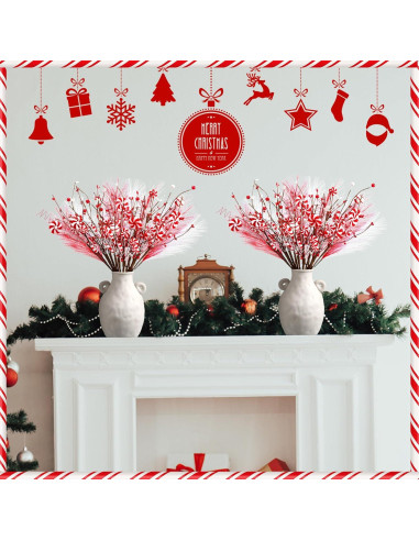 24 Palitos de Caramelo Rojo y Blanco Thiccywoov 40.64 cm