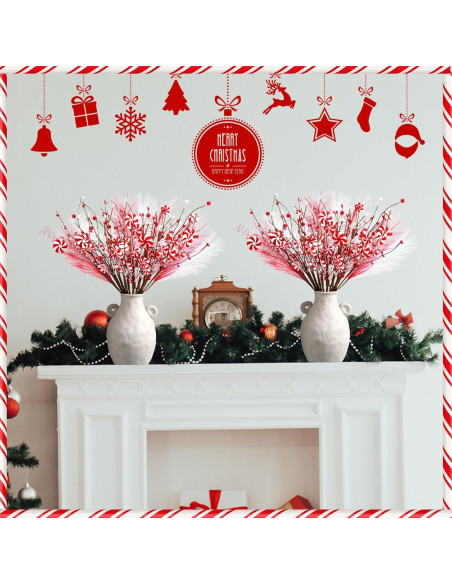 24 Palitos de Caramelo Rojo y Blanco Thiccywoov 40.64 cm