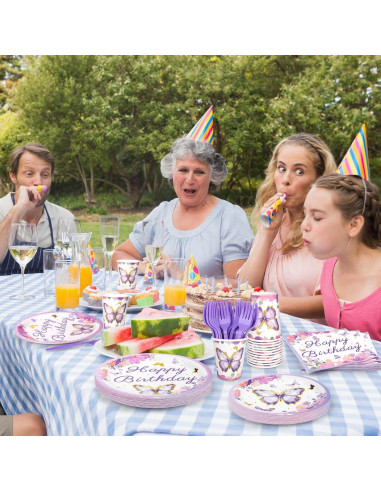 144 Piezas Suministros Fiesta Mariposa Kochorie 24 Invitados