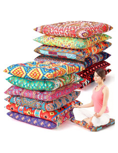 Cojines de Suelo Bohemios Nuogo 12 Pcs 38x38 cm Lavables