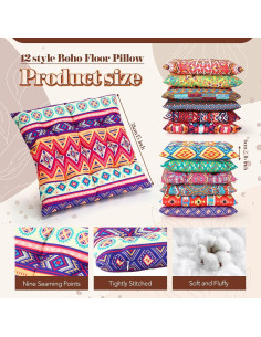 Cojines de Suelo Bohemios Nuogo 12 Pcs 38x38 cm Lavables 2